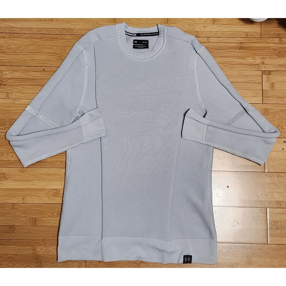 Under Armour Men Medium Gray IntelliKnit Phantom Sweatshirt Long Sleeve Pullover